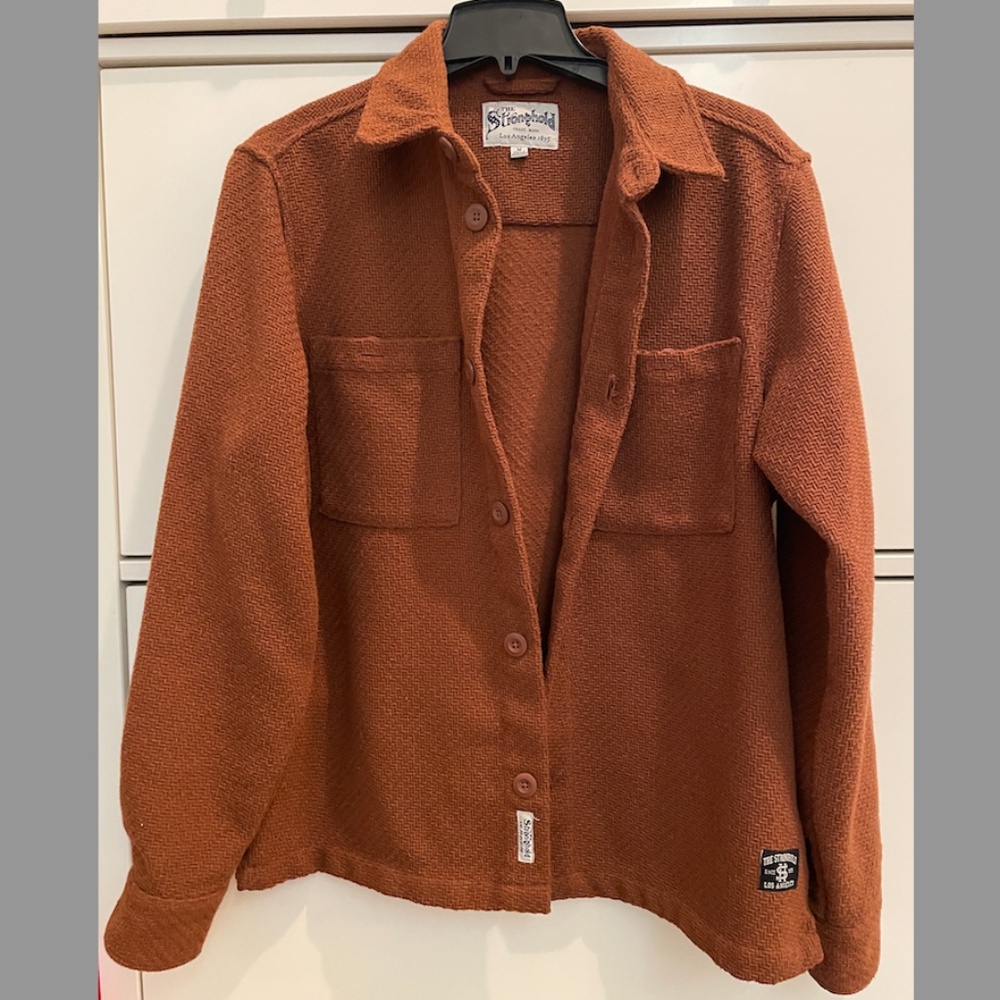 Burnt Orange Men's Med Button Up Shirt Jacket